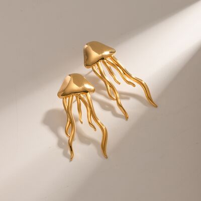 Jelly 18K Gold-Plated Stainless Steel Jellyfish Earrings