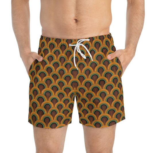 1970's Vintage Room 237 Print Men's Swim Trunks | Pinup Couture Swim