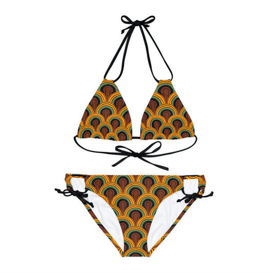 Overlook 1970s Room 237 Print Strappy 2pc Bikini Set  | Pinup Couture Swim