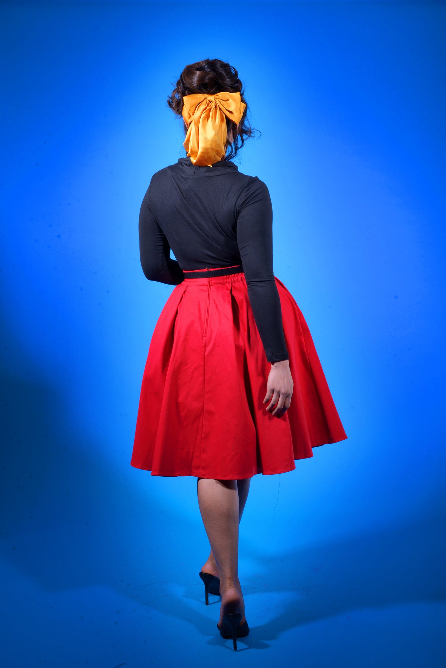 Long Jun Skirt in Red Twill | Laura Byrnes Design