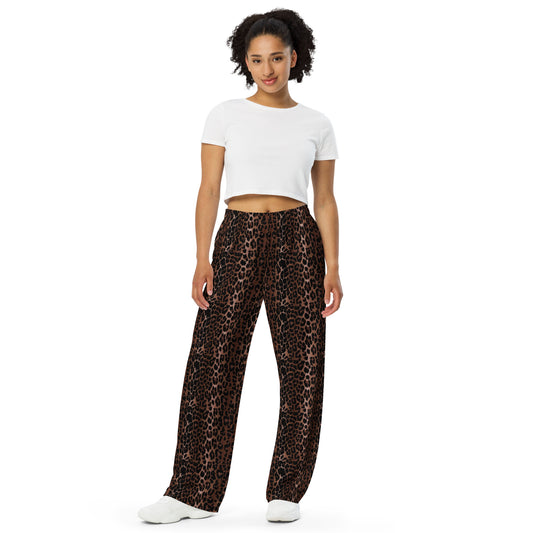 Hattie OG Leopard Wide-Leg Lounge Pants | Pinup Couture Relaxed