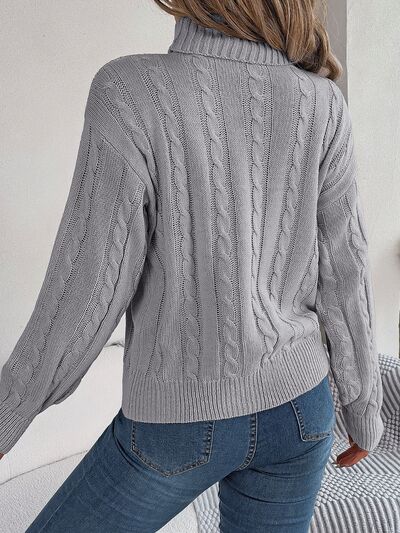 Camilla Teatime Turtleneck Cable Knit Long Sleeve Sweater | 3 Colors | Poundton