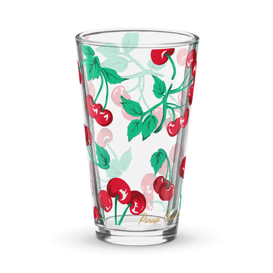 Liza Cherry Girl 16 oz Pint Glass | Pinup Couture Home